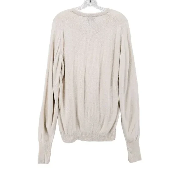 IZOD LACOSTE Vintage Sweater Off White Cream Orlon Acrylic Made in USA Sz LARGE